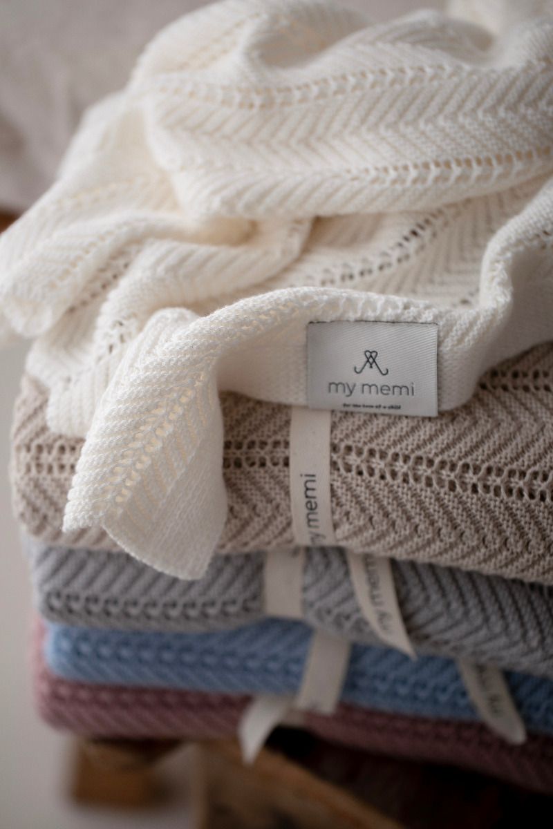 Hellgrau Bambusdecke 80x100 - Feder - MY MEMI