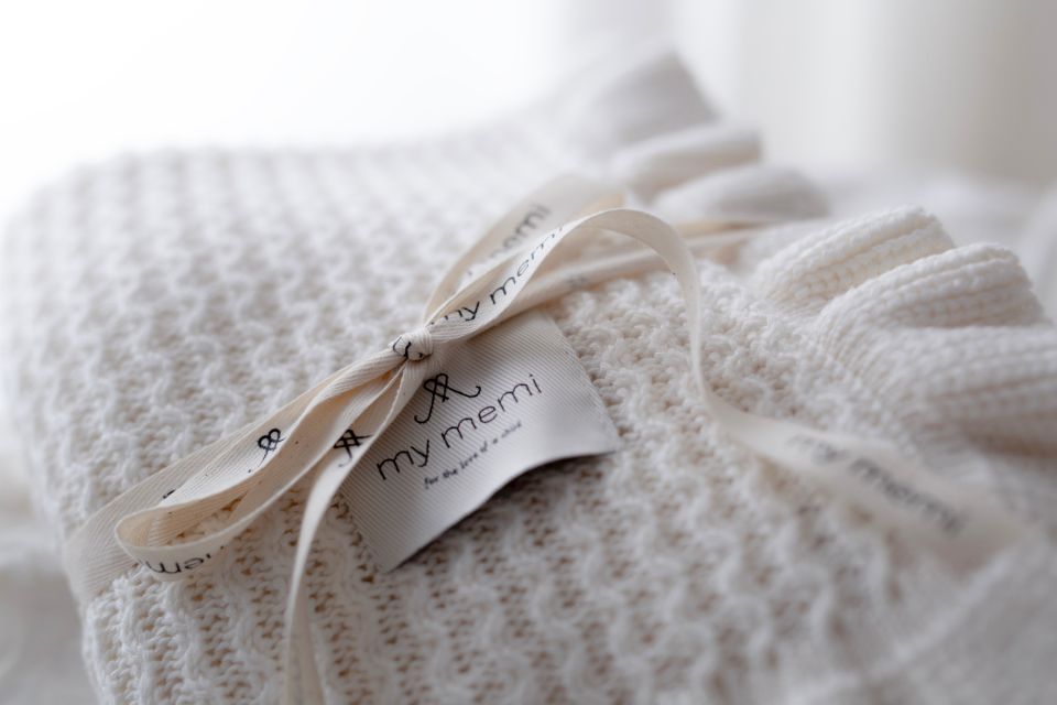 Bambus Decke mit Rüsche 85x105 Light Beige (Hellbeige) MY MEMI