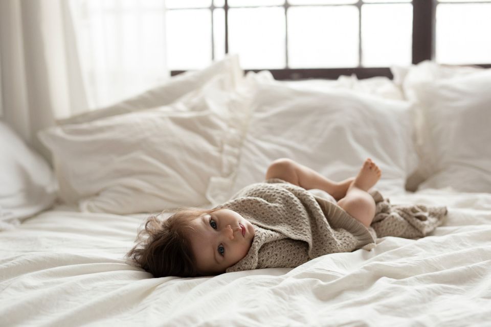 Bambus Decke Light Beige (Hellbeige) 80x100 - Chain MY MEMI