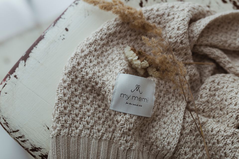 Bambus Decke Light Beige (Hellbeige) 80x100 - Chain MY MEMI