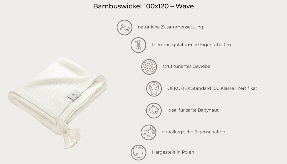 Bambuswickel 100x120 – Wave MY MEMI