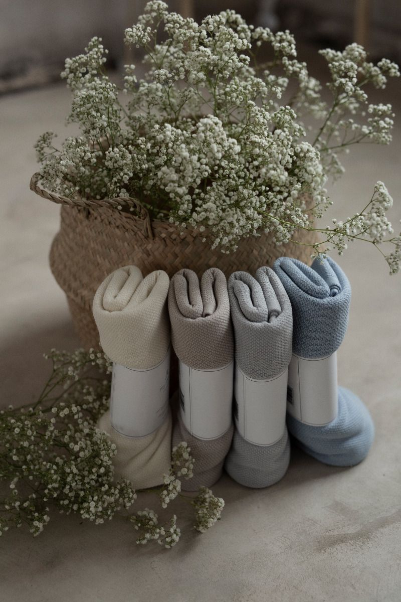 Bambuswickel / leichte Decke mit Silberionen 100x100 Baby Blue (Hellblau) MY MEMI