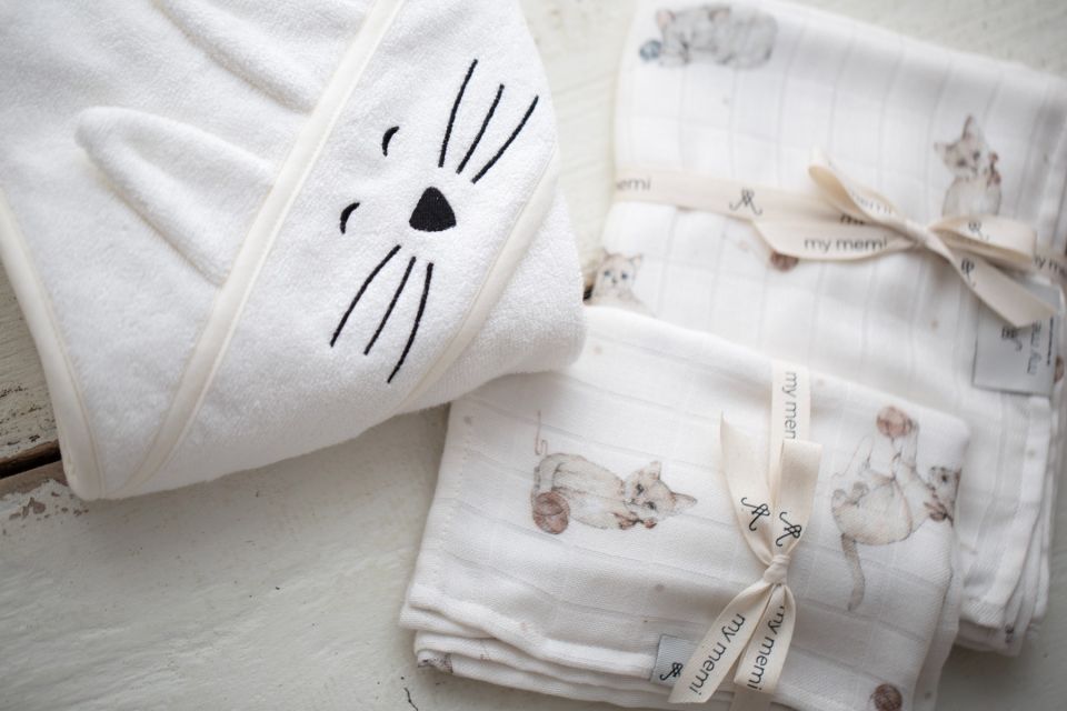 Bambus Musselin Wickel 120x120 - kittens - MY MEMI