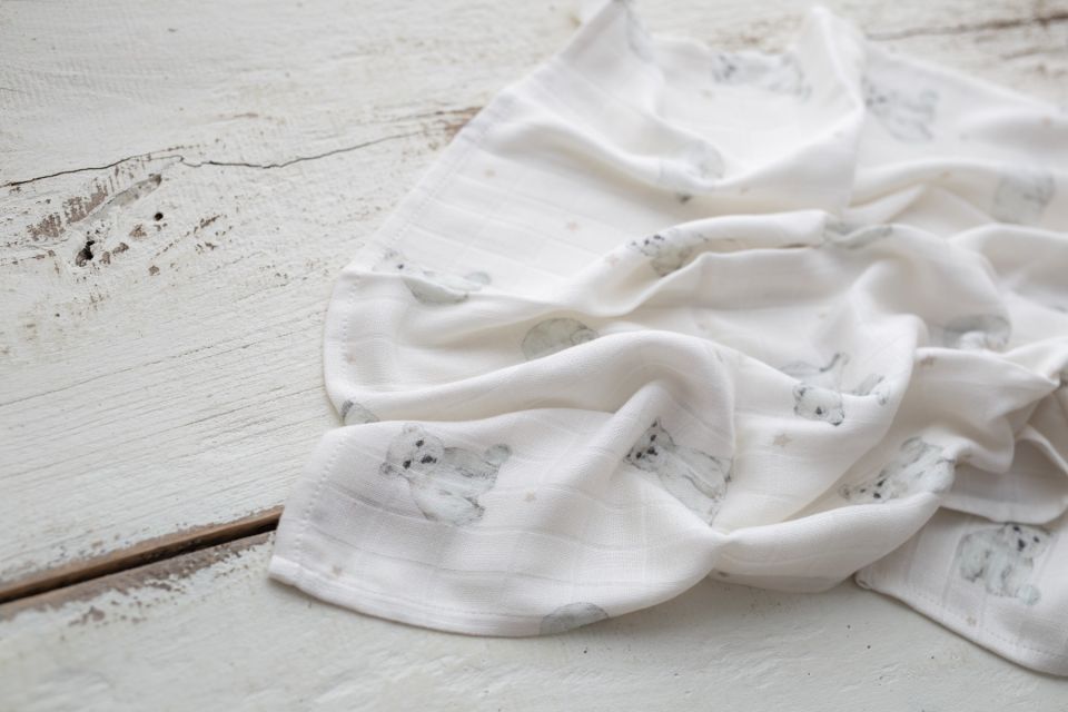 Bambus Musselin Wickel 120x120 - little bears - MY MEMI