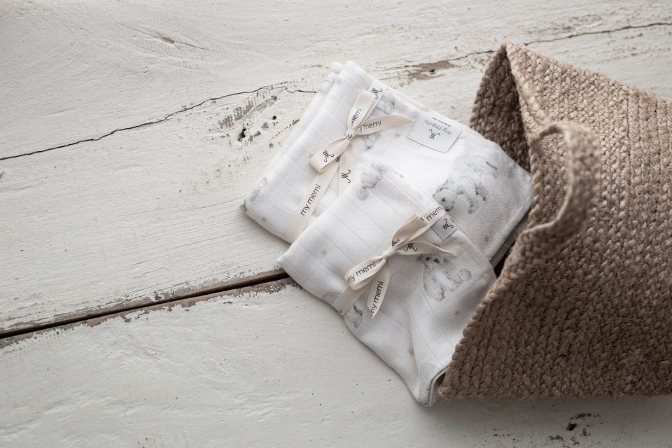 Bambus Musselin Wickel 120x120 - little bears - MY MEMI