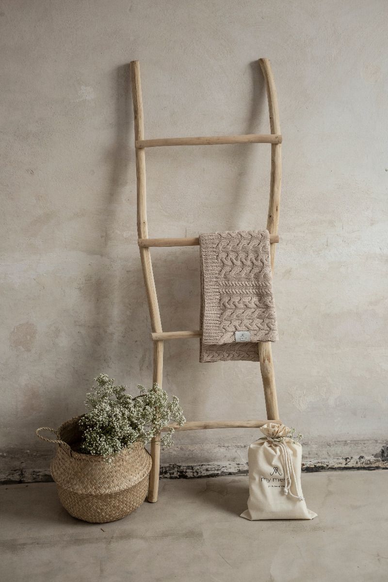 Plaid Decke aus 100% Merinowolle Powder Pink (Puderrosa) – Premium Collection MY MEMI