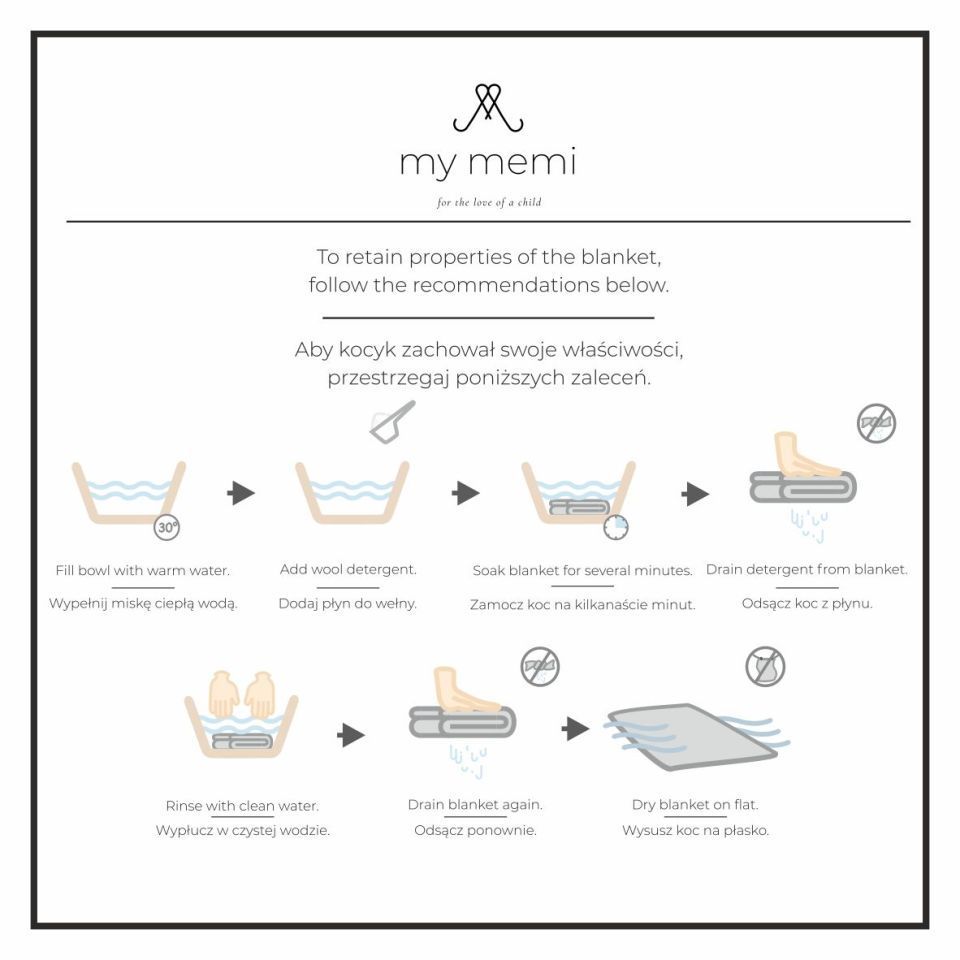 Babydecke aus 100% Merinowolle Cream Floral  – Premium Collection