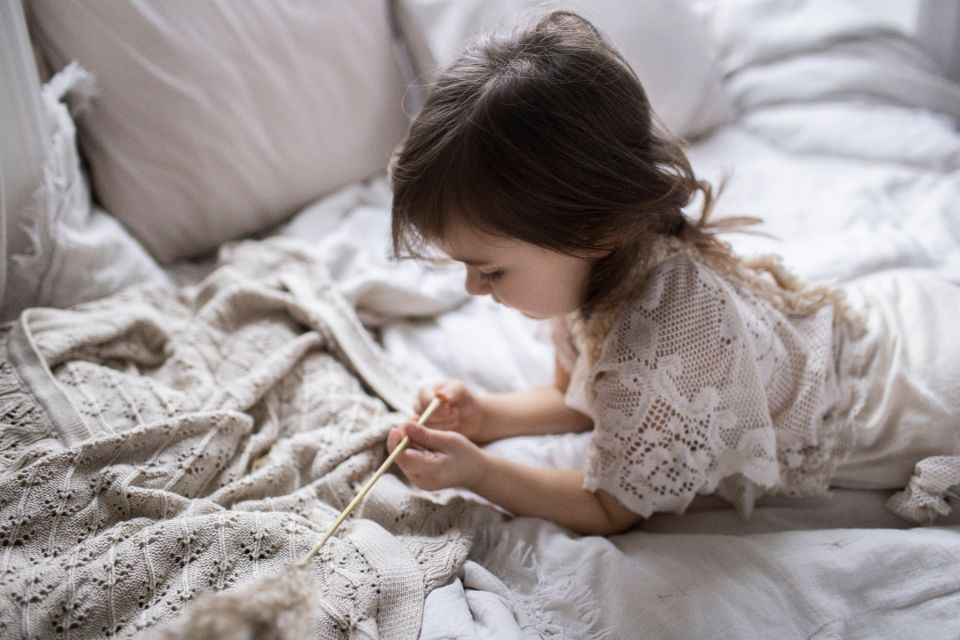 Durchbrochene Bambus Decke 80x100 Cream (Creme) MY MEMI