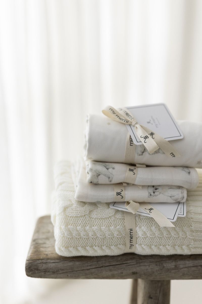 Bambus Musselin Wickel 120x120 - little bears - MY MEMI