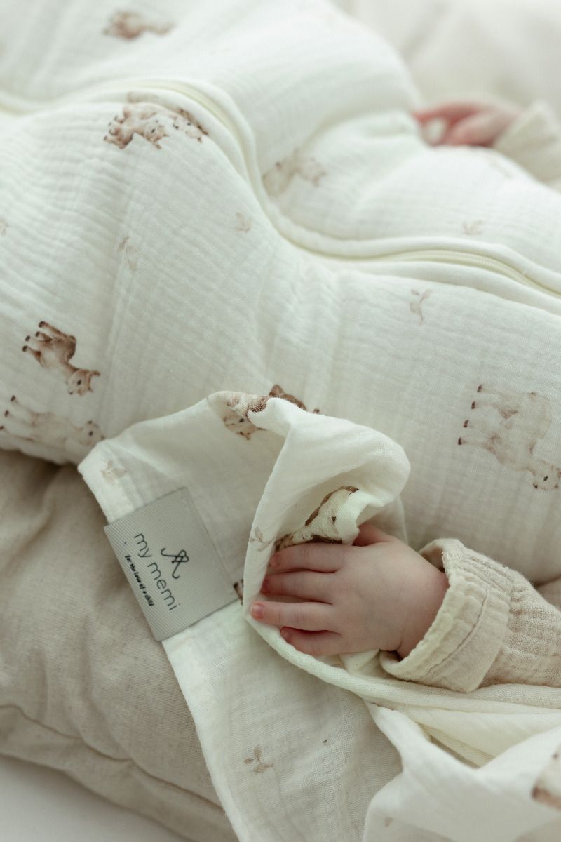 Bio Baumwolle Musselin Babyschlafsack 5 - 18 Monate 2.5 TOG - alpacas