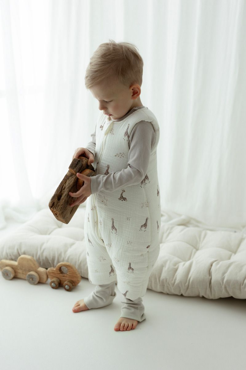 Bio Baumwolle Musselin Babyschlafsack mit Beinen 1 - 3 Jahre 2.5 TOG - little sheeps