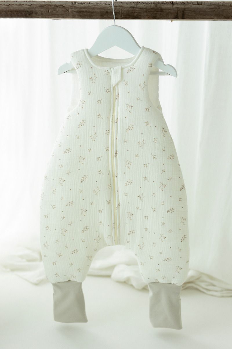 Bio Baumwolle Musselin Babyschlafsack mit Beinen 1 - 3 Jahre 2.5 TOG - twigs