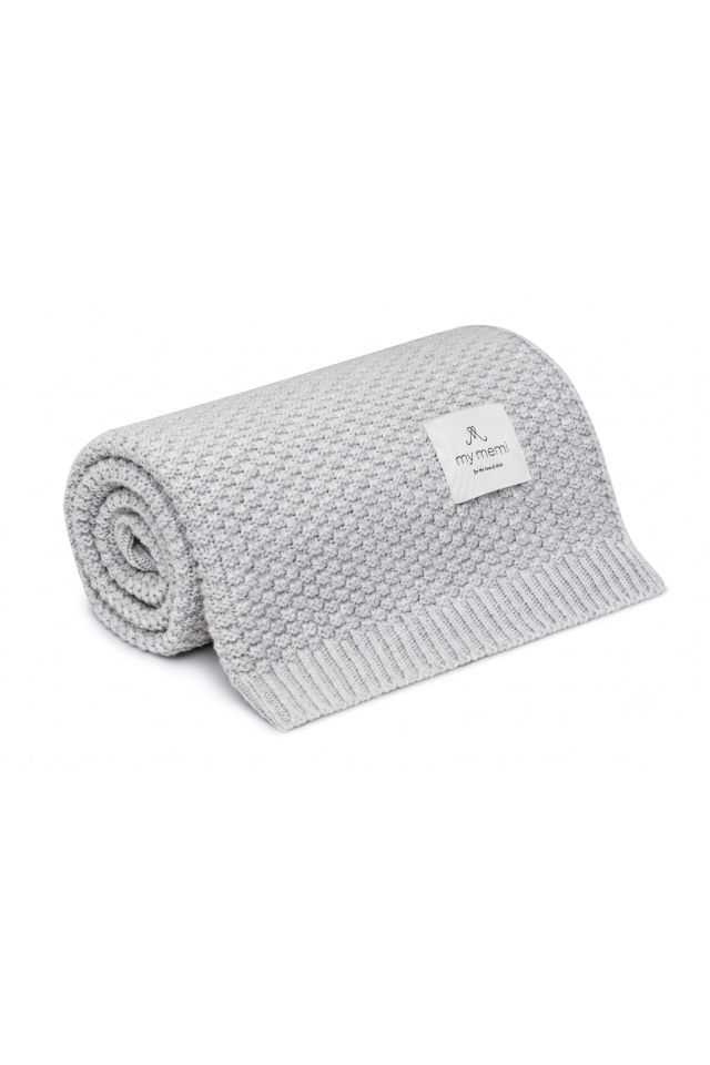 Babydecke aus 100% Merinowolle Light Grey – Premium Collection