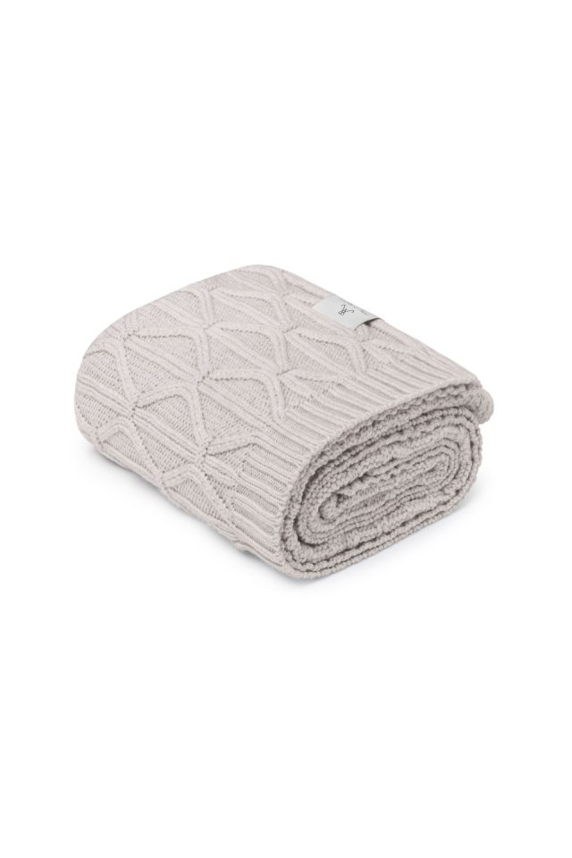 Warme Babydecke aus 100% Merinowolle Light Grey Wave – Premium Collection