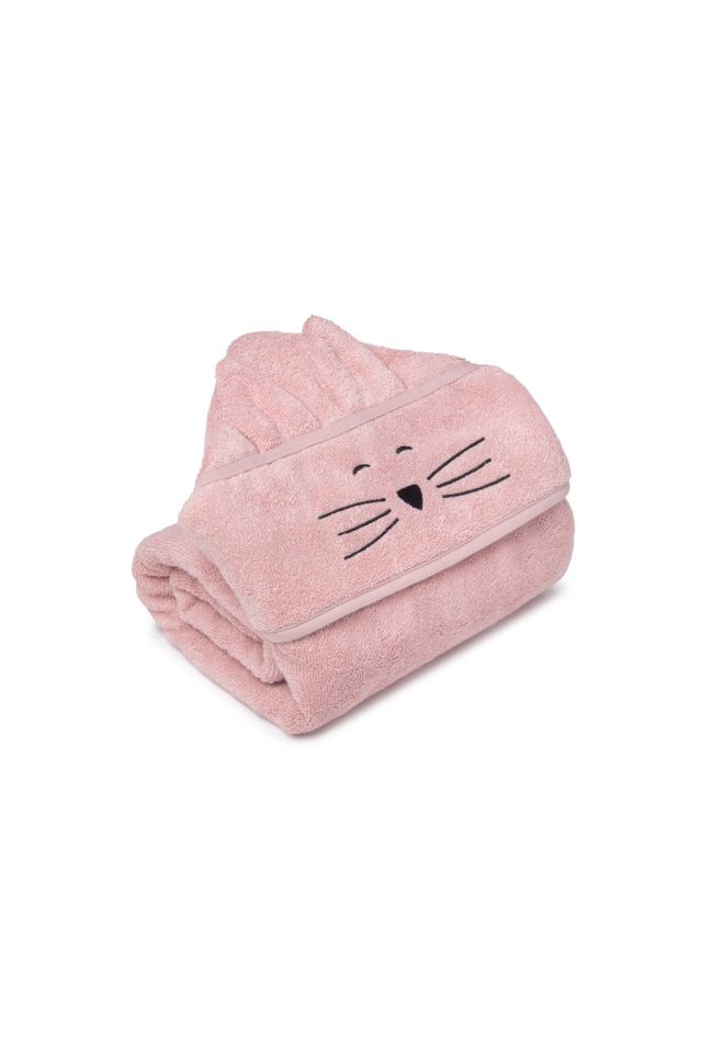 Bambus großes Handtuch Powder Pink - Cat
