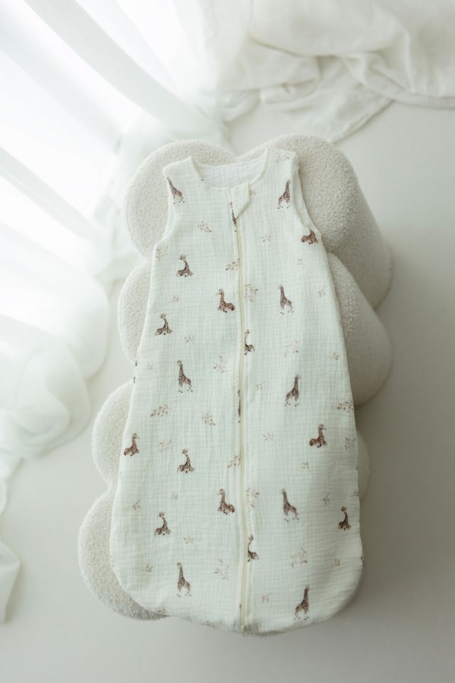 Bio Baumwolle Musselin Babyschlafsack 5 - 18 Monate 1.0 TOG - giraffes