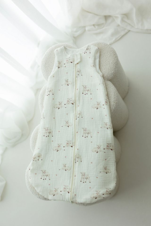 Bio Baumwolle Musselin Babyschlafsack 5 - 18 Monate 1.0 TOG - little sheeps