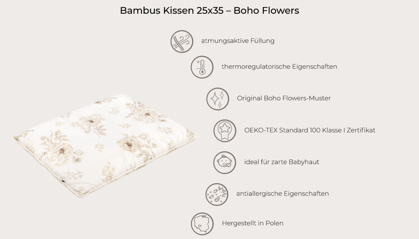 Bambus Kissen 25x35  Boho Flowers MY MEMI