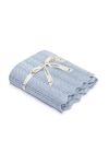 Babyblaue Bambusdecke 80x100 - Feder - MY MEMI