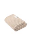 Decke aus 100 % Merinowolle Warm Beige in Streifen – Premium-Kollektion - MY MEMI