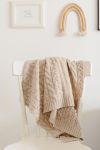 Plaid Decke aus 100% Merinowolle Warm Beige (Warmes Beige) – Premium Collection MY MEMI
